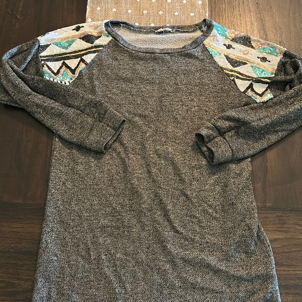 WannaB sequined Aztec shoulder Sweater